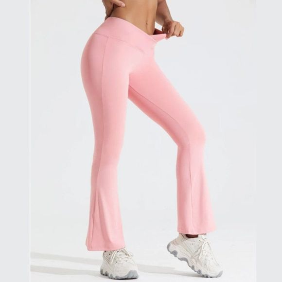Flare Crossover Legging - Flare legging - Crossover Legging - Pink cross… - Picture 3 of 6